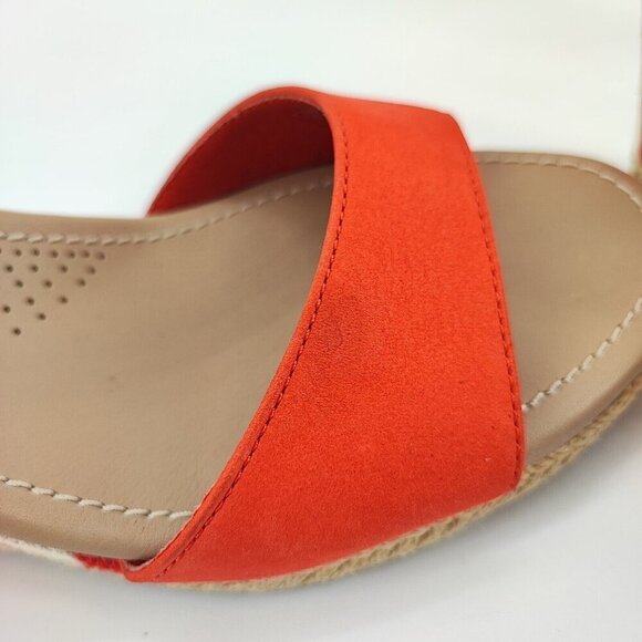 UGG Woman’s Wedge Red Leather Strappy Espadrille Comfort Sandals Size 9 - Picture 10 of 13